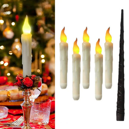 12-Piece Set of Hanging Floating LED Wand Candles with Remote Control
