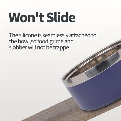 Premium Large Capacity Double-Layer Stainless Steel Pet Bowl with Non-Slip Mat