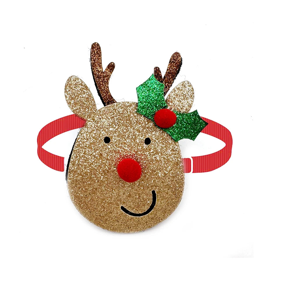 Festive 30-Piece Christmas Dog Bow Tie Set - Adjustable Snowman and Deer Style Neckties for Small Dogs and Pet Grooming Accessories