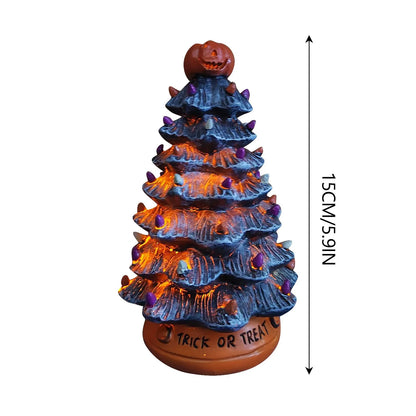 Creative LED Halloween Ceramic Pumpkin Ornament - Lighted Decorative Lamp for Festive Home Decor