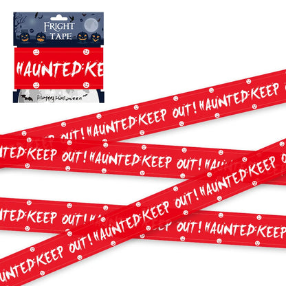 Halloween Skull Head Warning Tape with Witch Balloons