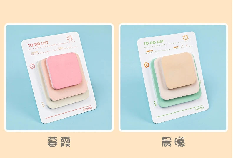 Multicolor Adhesive Memo Pad Set (90 Sheets, 3 Sizes)