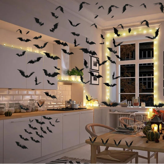 3D Waterproof Black Bat Wall Stickers (12/24/60 Pieces)