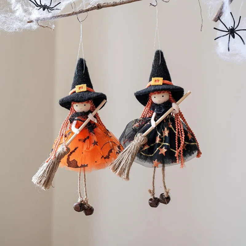 Halloween Broomstick Witch Girl Hanging Ornament