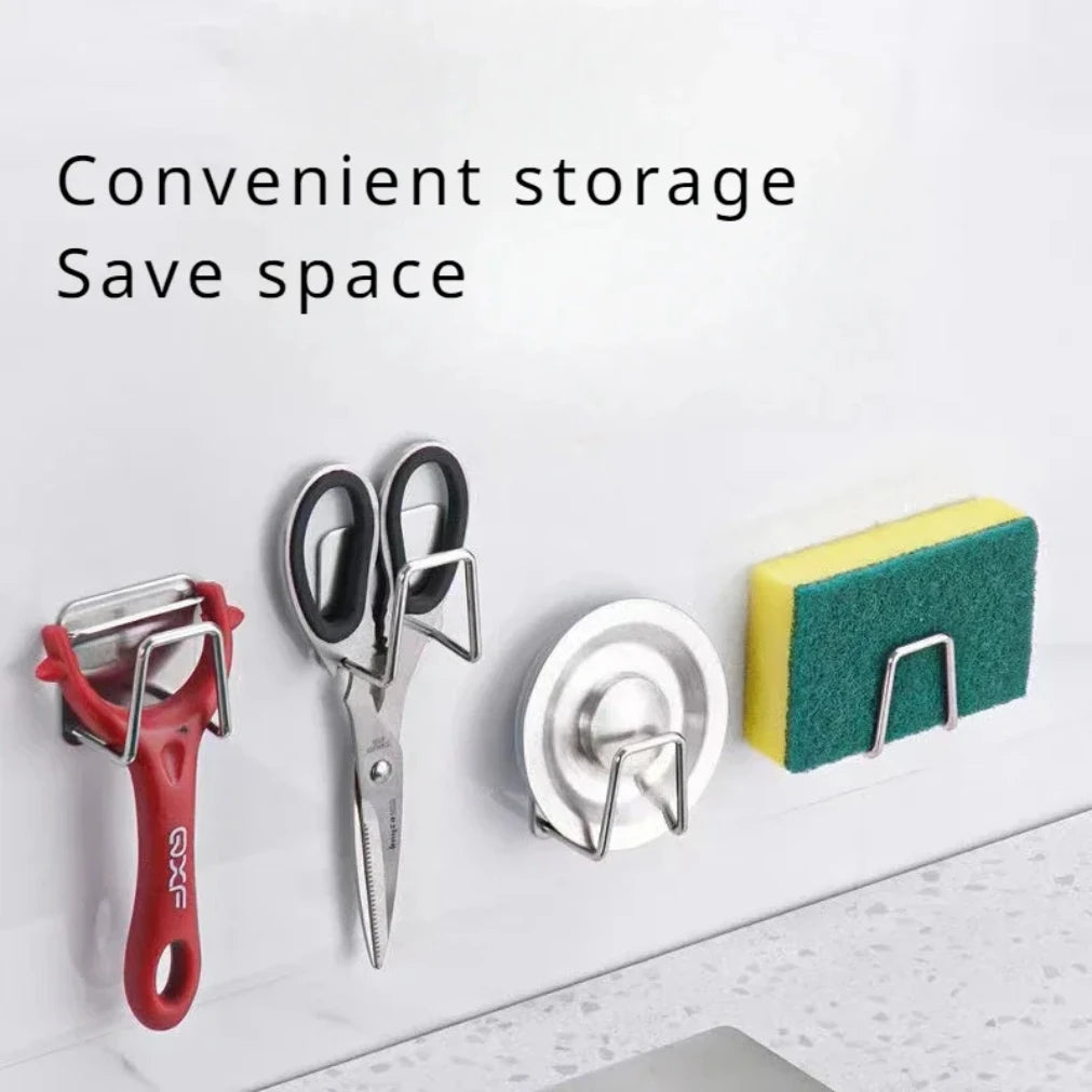Stainless Steel Kitchen Sponge and Pot Lid Storage Rack