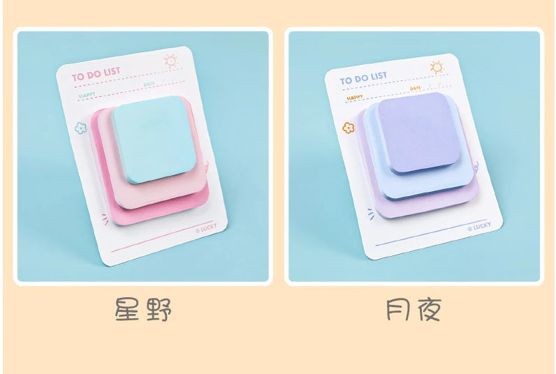 Multicolor Adhesive Memo Pad Set (90 Sheets, 3 Sizes)