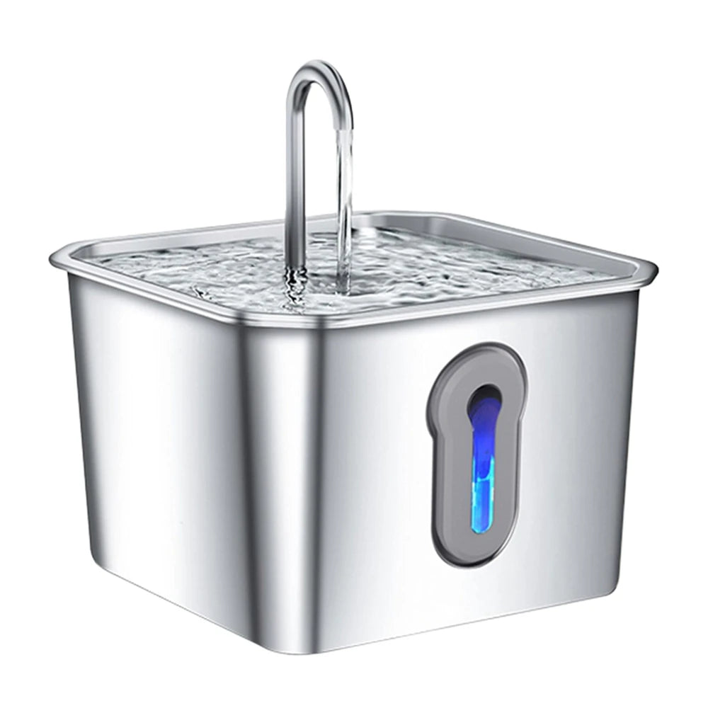 OYES 4L / 134oz Stainless Steel Automatic Cat Water Fountain with Ultra-Quiet Pump – Pet Drinking Fountain for Cats, Dogs & Multiple Pets