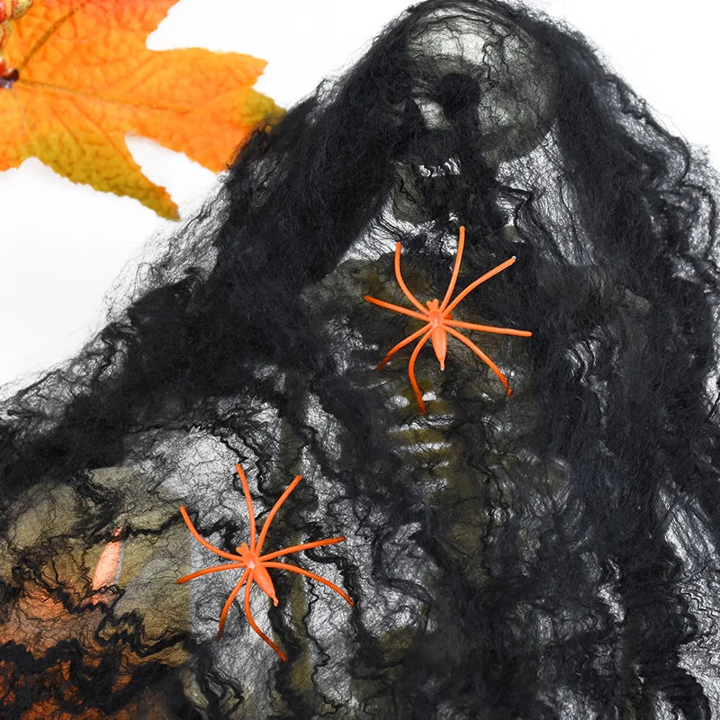 Stretchy Artificial Spider Web for Halloween Decorations - Ideal for Scary Party Scenes and Haunted House Props
