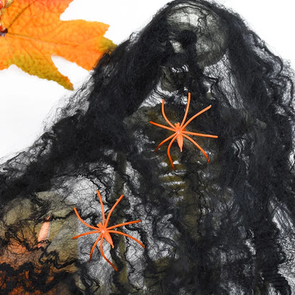 Stretchy Artificial Spider Web for Halloween Decorations - Ideal for Scary Party Scenes and Haunted House Props