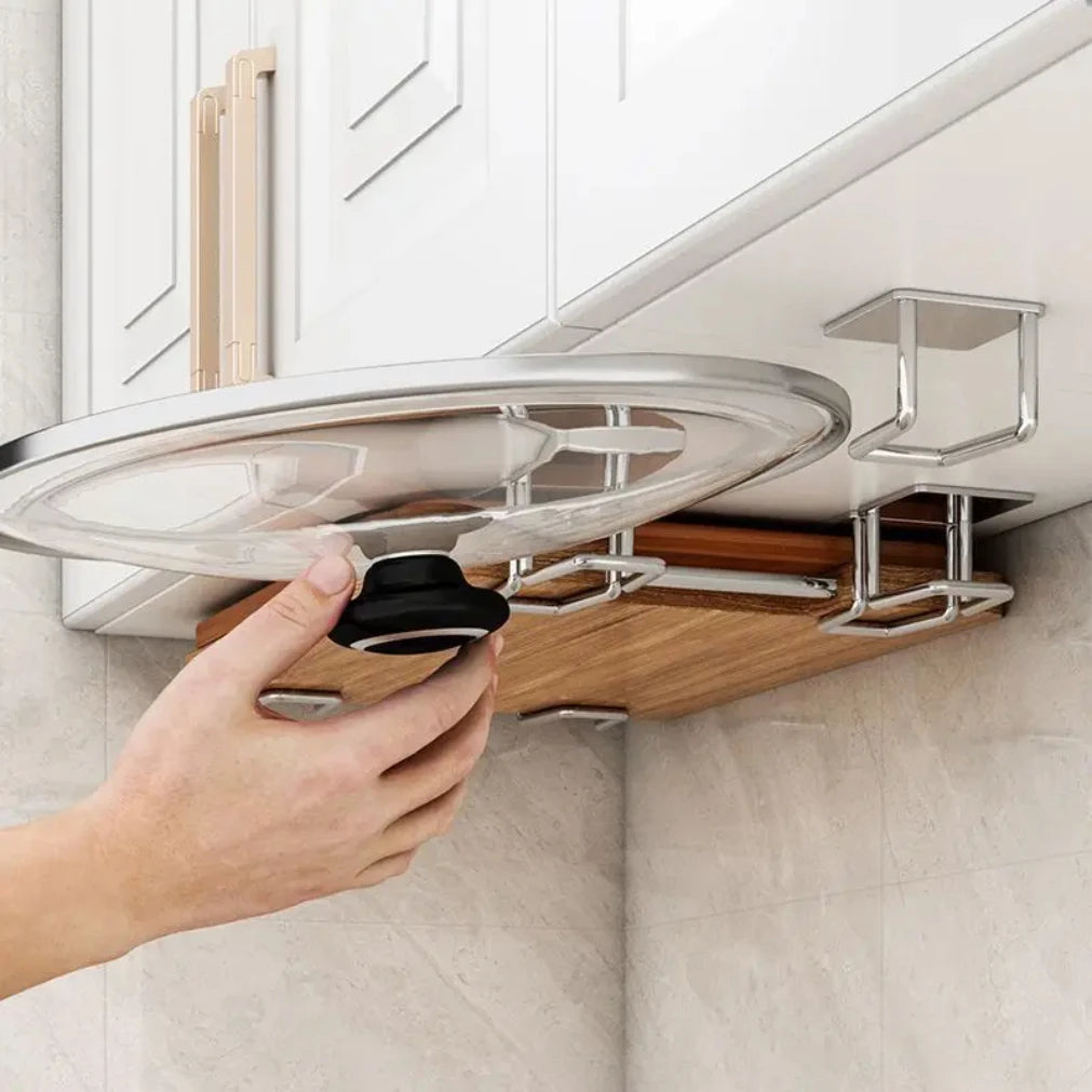 Stainless Steel Kitchen Sponge and Pot Lid Storage Rack