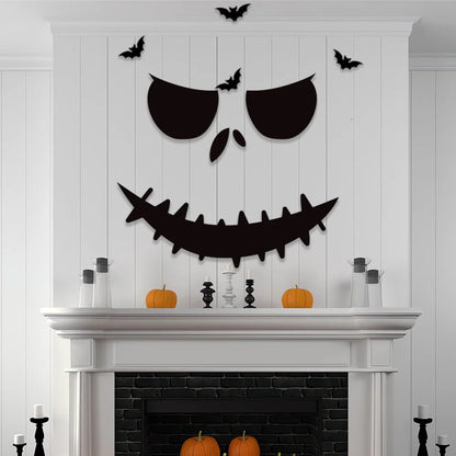 Spooky Halloween Door and Window Stickers - Skeleton Hand, Pumpkin, Devil, Witch Hat, and Ghost Designs