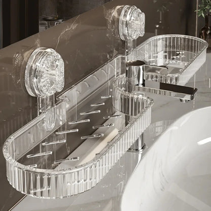 No-Drill Suction Cup Bathroom & Kitchen Organizer Shelf