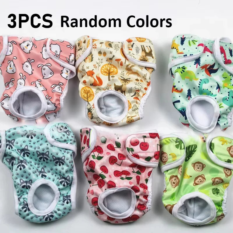 1/3pcs Adjustable Washable Female Dog Diapers