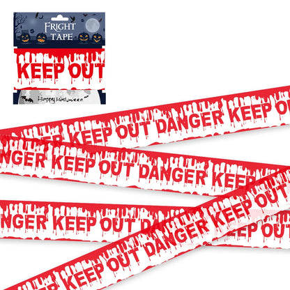 Halloween Skull Head Warning Tape with Witch Balloons