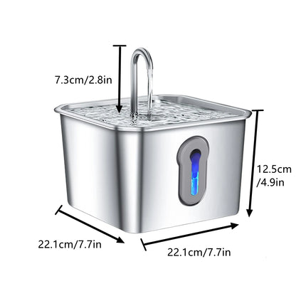 OYES 4L / 134oz Stainless Steel Automatic Cat Water Fountain with Ultra-Quiet Pump – Pet Drinking Fountain for Cats, Dogs & Multiple Pets