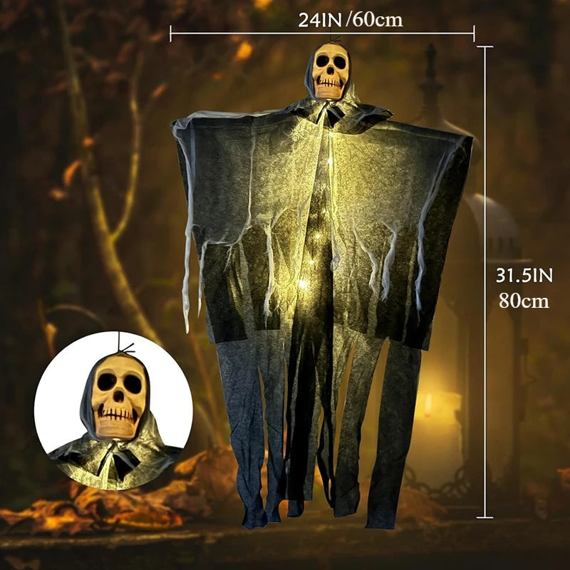Halloween Glowing Skull Skeleton Gauze Hanging Ghost