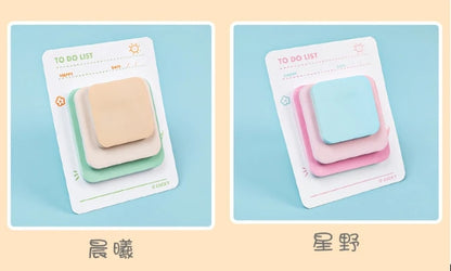 Multicolor Adhesive Memo Pad Set (90 Sheets, 3 Sizes)