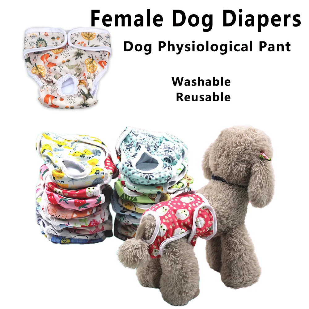1/3pcs Adjustable Washable Female Dog Diapers