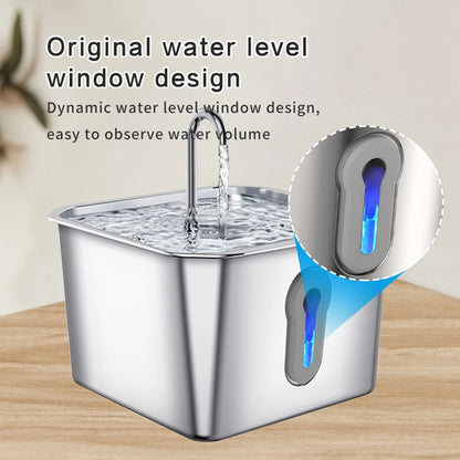 OYES 4L / 134oz Stainless Steel Automatic Cat Water Fountain with Ultra-Quiet Pump – Pet Drinking Fountain for Cats, Dogs & Multiple Pets