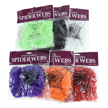 Stretchy Artificial Spider Web for Halloween Decorations - Ideal for Scary Party Scenes and Haunted House Props