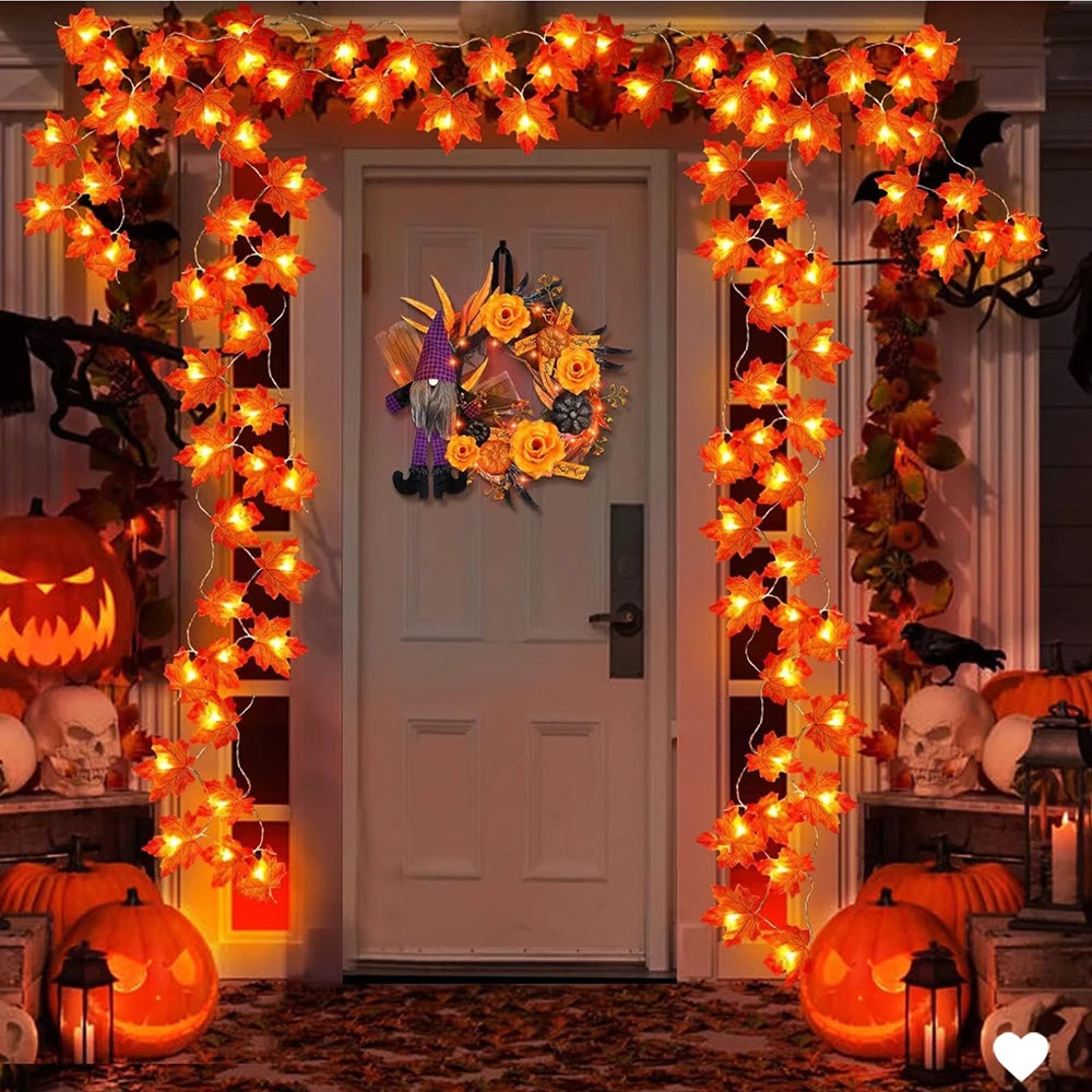 Halloween LED Maple Leaf String Lights