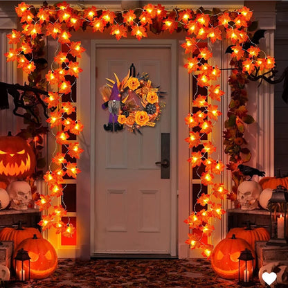 Halloween LED Maple Leaf String Lights