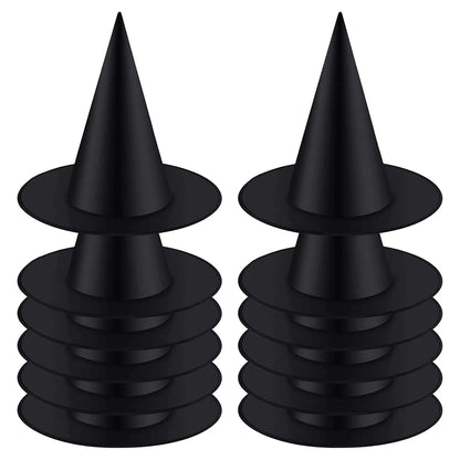 Black Oxford Cloth Halloween Witch Hat for Kids and Adults