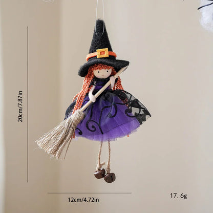 Halloween Broomstick Witch Girl Hanging Ornament