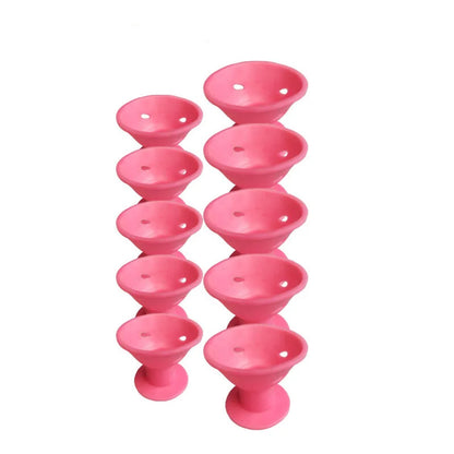 10Pcs Heatless Hair Curlers Set – Large & Small Soft Silicone Overnight Rollers for Natural Waves, No-Heat Lazy Curling Rods for Women & Kids