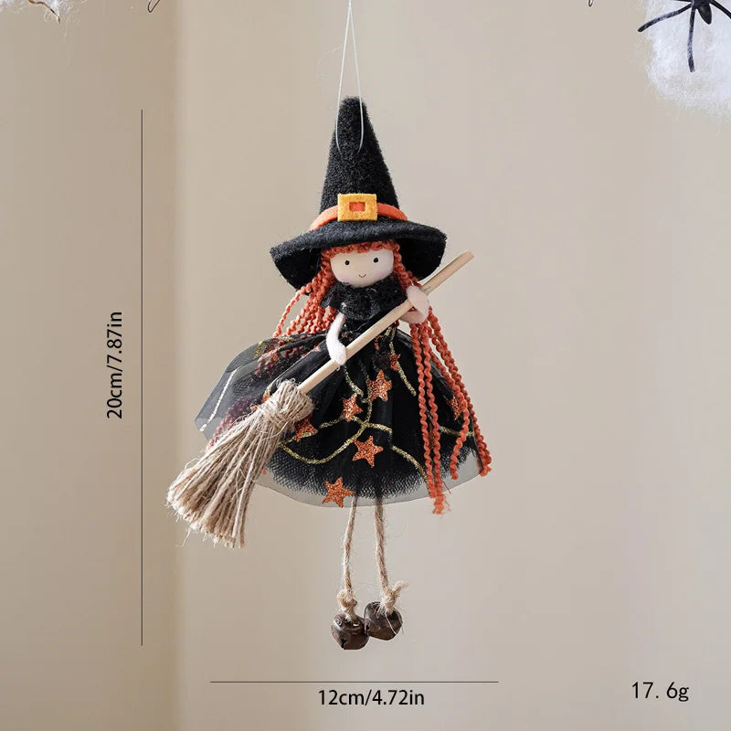 Halloween Broomstick Witch Girl Hanging Ornament