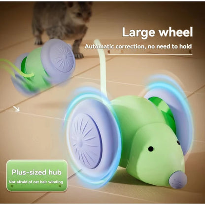 Colorful LED Electric Mouse Cat Toy with Intelligent Obstacle Avoidance