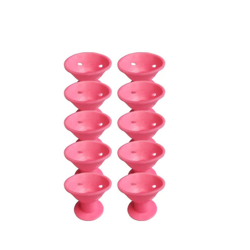 10Pcs Heatless Hair Curlers Set – Large & Small Soft Silicone Overnight Rollers for Natural Waves, No-Heat Lazy Curling Rods for Women & Kids