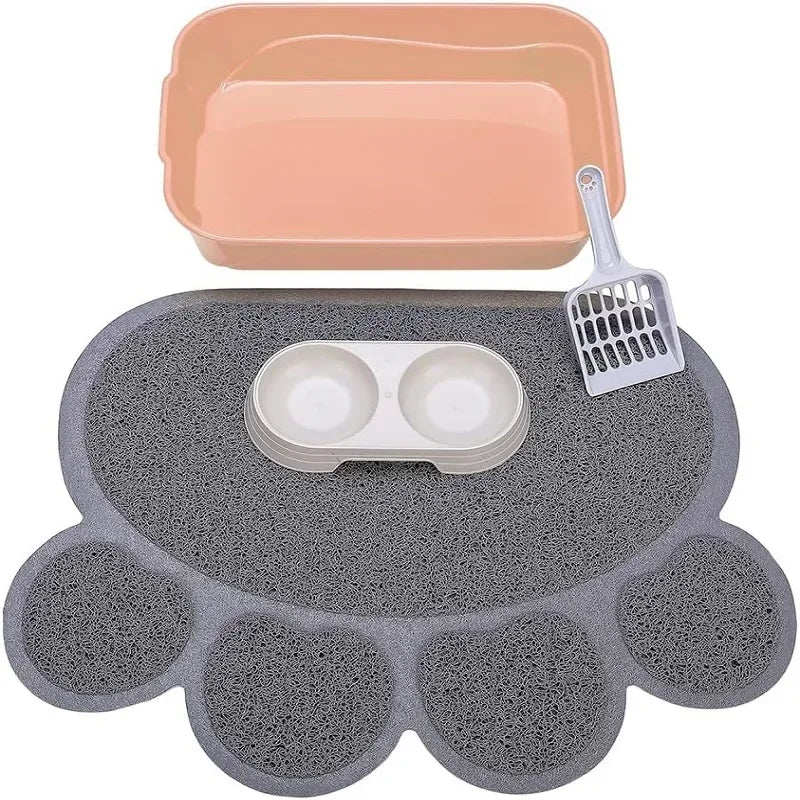 Paw Print Waterproof Cat Litter Mat