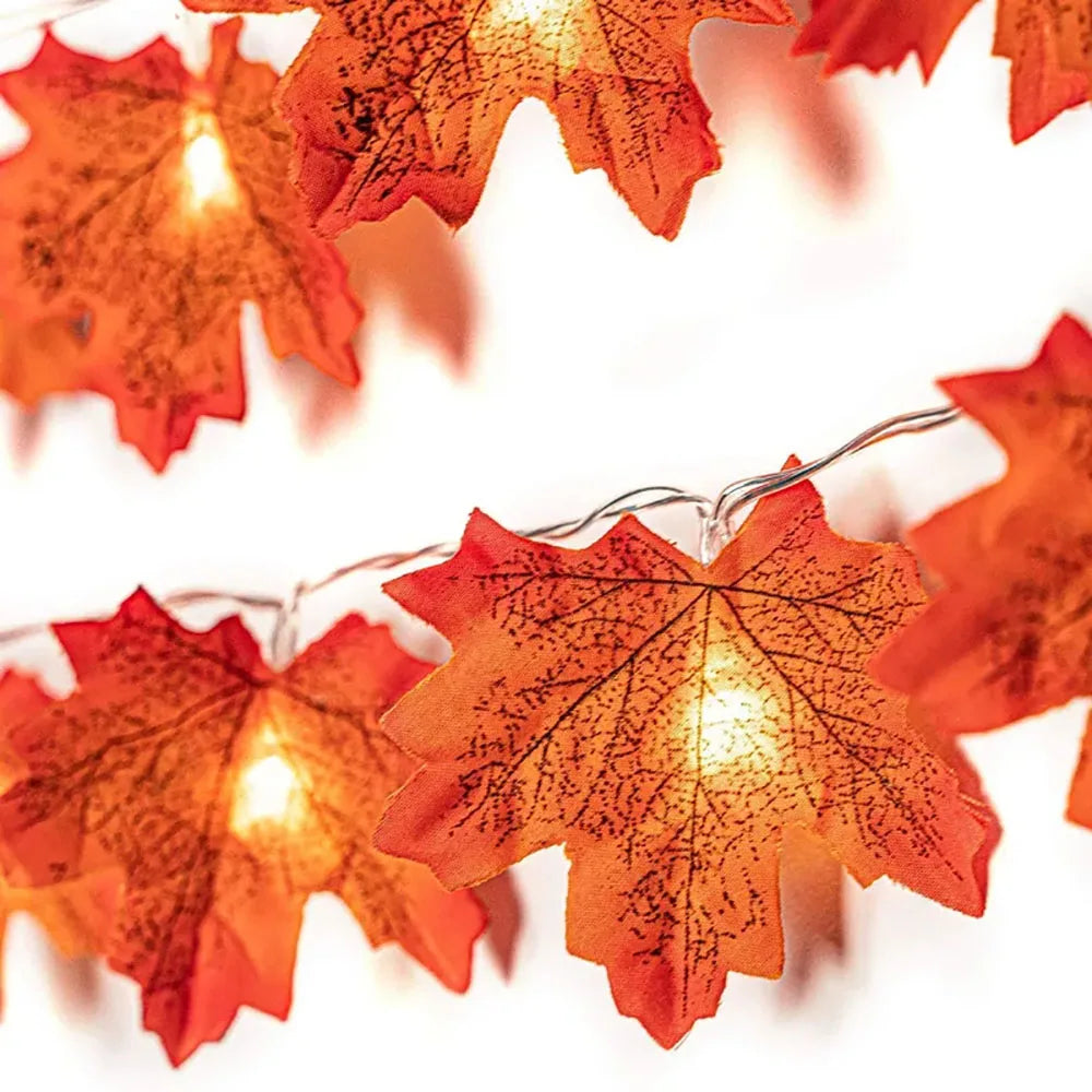 Halloween LED Maple Leaf String Lights