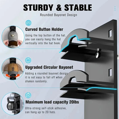 Wall-Mounted Baseball Cap Storage Organizer