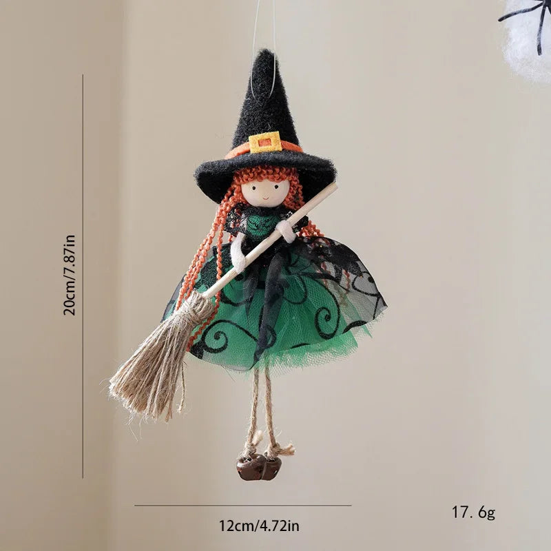 Halloween Broomstick Witch Girl Hanging Ornament