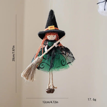 Halloween Broomstick Witch Girl Hanging Ornament
