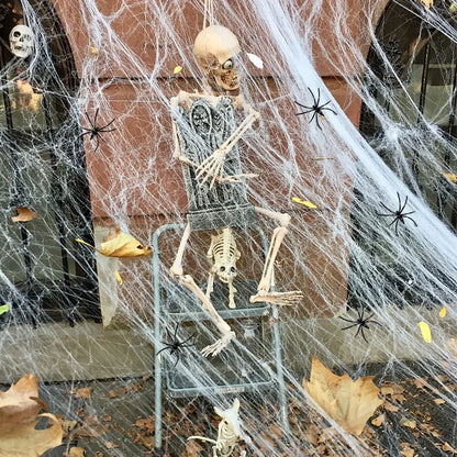 Stretchy Artificial Spider Web for Halloween Decorations - Ideal for Scary Party Scenes and Haunted House Props
