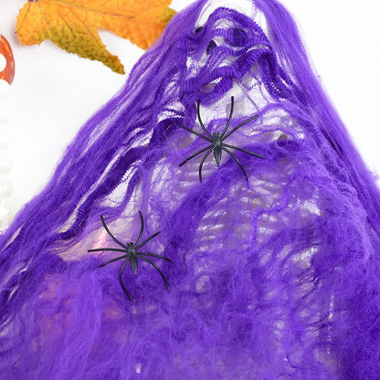 Stretchy Artificial Spider Web for Halloween Decorations - Ideal for Scary Party Scenes and Haunted House Props
