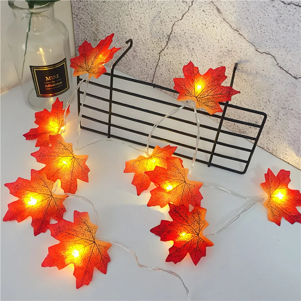Halloween LED Maple Leaf String Lights