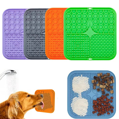 Silicone Dog Lick Mat – Slow Feeder Plate with Strong Suction for Training, Bath Time Distraction & Healthy Mealtimes