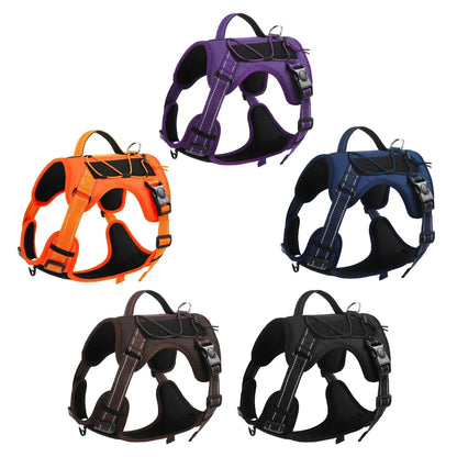 Adjustable Reflective Nylon Dog Harness with No-Pull Design
