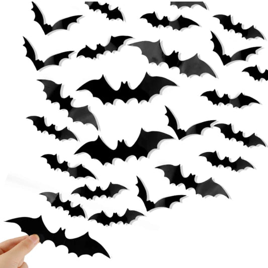 3D Waterproof Black Bat Wall Stickers (12/24/60 Pieces)