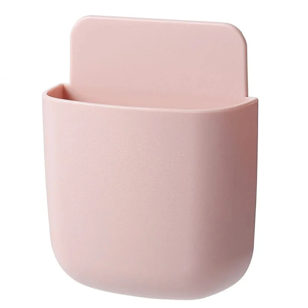 Wall-Mounted Storage Box for Mobile Phone Plugs and Remote Controls