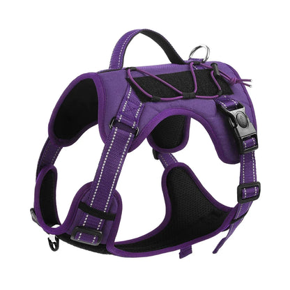 Adjustable Reflective Nylon Dog Harness with No-Pull Design