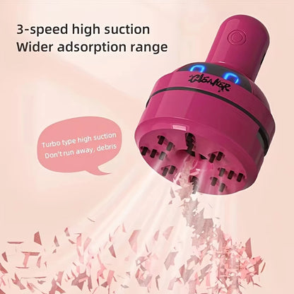 3-Speed USB Rechargeable Mini Portable Handheld Desktop Vacuum Cleaner – Dust Collector for Computer Keyboards and Home Office Cleaning