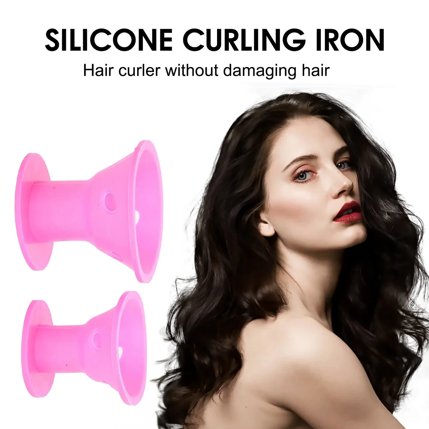10Pcs Heatless Hair Curlers Set – Large & Small Soft Silicone Overnight Rollers for Natural Waves, No-Heat Lazy Curling Rods for Women & Kids