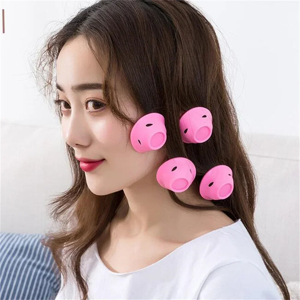 10Pcs Heatless Hair Curlers Set – Large & Small Soft Silicone Overnight Rollers for Natural Waves, No-Heat Lazy Curling Rods for Women & Kids