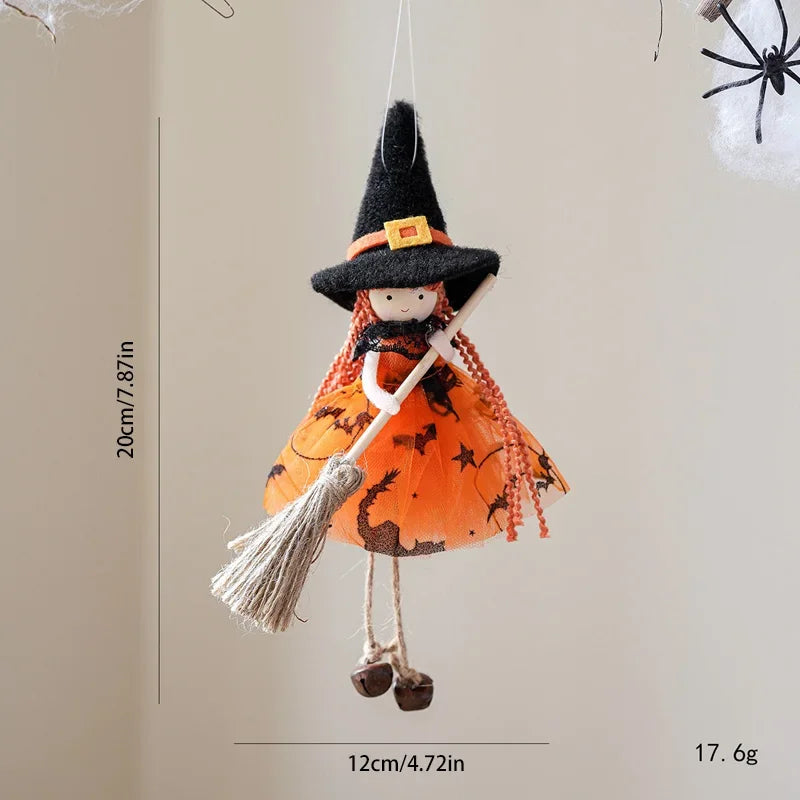 Halloween Broomstick Witch Girl Hanging Ornament