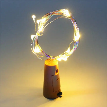 Twinkling 2M LED Fairy String Lights with Wine Bottle Cork - Ideal for Christmas Bottle Decor and Holiday Ambiance